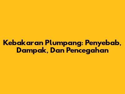 Kebakaran Plumpang: Penyebab, Dampak, Dan Pencegahan