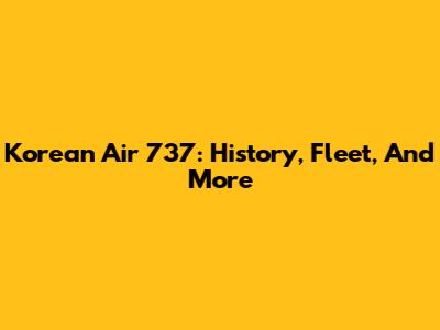 Korean Air 737: History, Fleet, And More