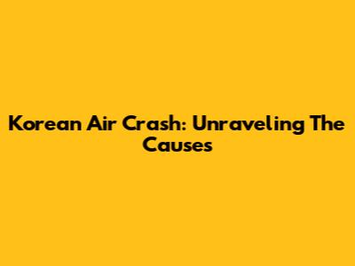 Korean Air Crash: Unraveling The Causes
