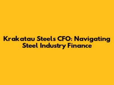 Krakatau Steel's CFO: Navigating Steel Industry Finance