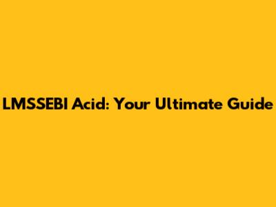 LMSSEBI Acid: Your Ultimate Guide