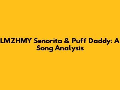 LMZHMY Senorita & Puff Daddy: A Song Analysis