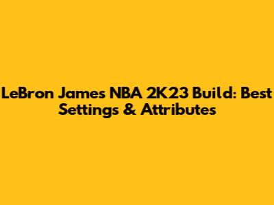 LeBron James NBA 2K23 Build: Best Settings & Attributes