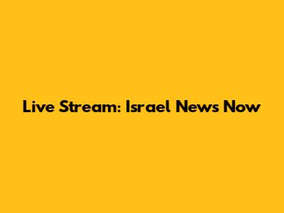 Live Stream: Israel News Now