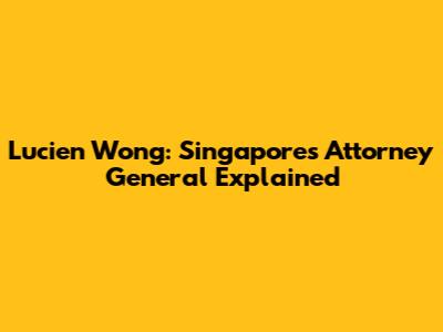 Lucien Wong: Singapore's Attorney General Explained