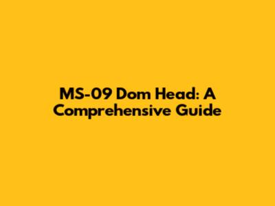 MS-09 Dom Head: A Comprehensive Guide