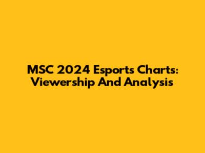MSC 2024 Esports Charts: Viewership And Analysis