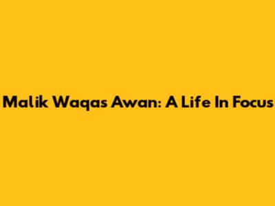 Malik Waqas Awan: A Life In Focus