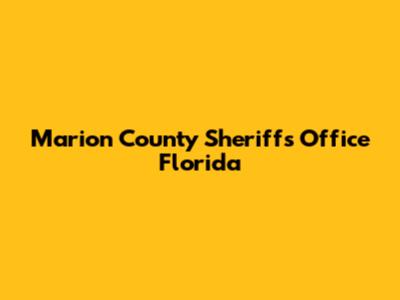 Marion County Sheriff's Office Florida