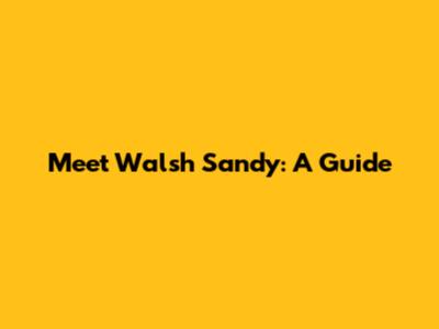 Meet Walsh Sandy: A Guide