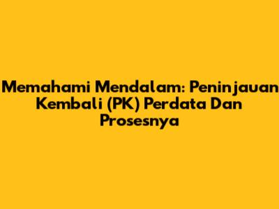Memahami Mendalam: Peninjauan Kembali (PK) Perdata Dan Prosesnya