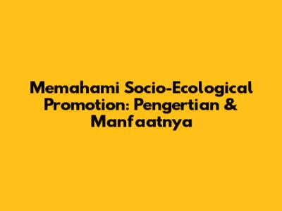 Memahami Socio-Ecological Promotion: Pengertian & Manfaatnya