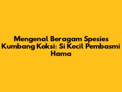 Mengenal Beragam Spesies Kumbang Koksi: Si Kecil Pembasmi Hama