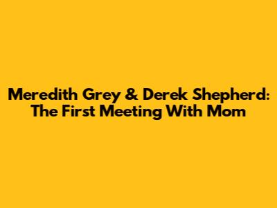 Meredith Grey & Derek Shepherd: The First Meeting With Mom