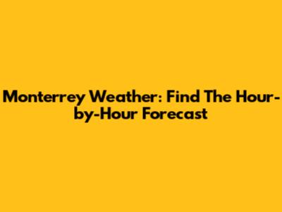 Monterrey Weather: Find The Hour-by-Hour Forecast