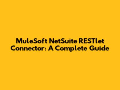 MuleSoft NetSuite RESTlet Connector: A Complete Guide