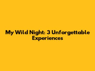 My Wild Night: 3 Unforgettable Experiences
