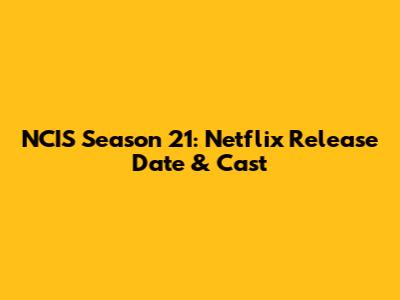 NCIS Season 21: Netflix Release Date & Cast
