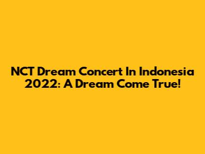 NCT Dream Concert In Indonesia 2022: A Dream Come True!