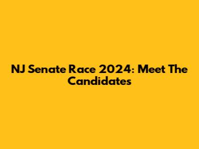 NJ Senate Race 2024: Meet The Candidates