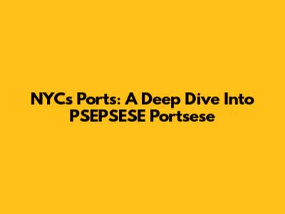 NYC's Ports: A Deep Dive Into PSEPSESE Portsese