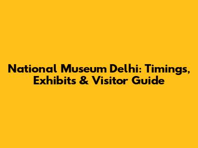 National Museum Delhi: Timings, Exhibits & Visitor Guide