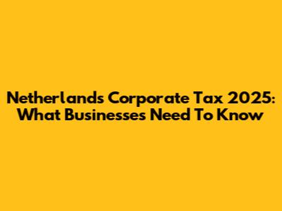 Netherlands Corporate Tax 2025: What Businesses Need To Know