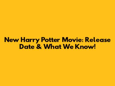 New Harry Potter Movie: Release Date & What We Know!