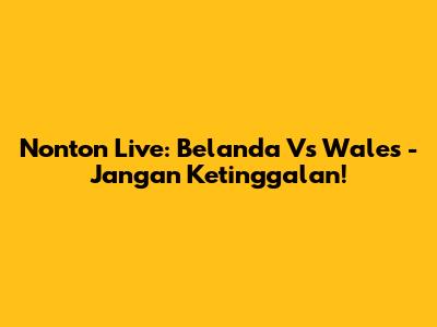 Nonton Live: Belanda Vs Wales - Jangan Ketinggalan!