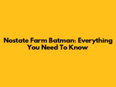 Nostate Farm Batman: Everything You Need To Know