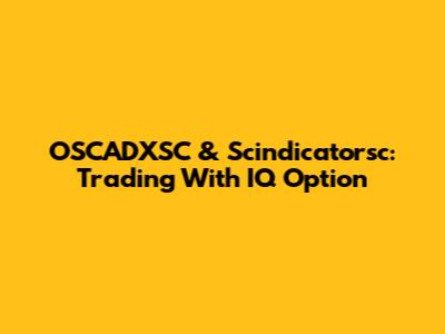 OSCADXSC & Scindicatorsc: Trading With IQ Option