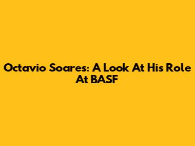 Octavio Soares: A Look At His Role At BASF