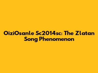 OiziOsanle Sc2014sc: The Zlatan Song Phenomenon