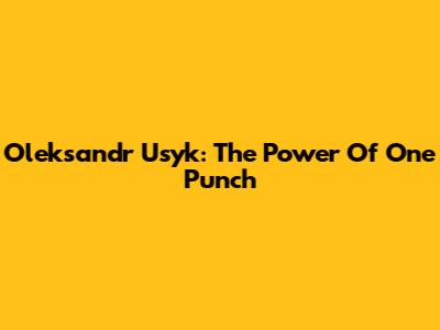 Oleksandr Usyk: The Power Of One Punch