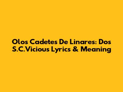 Olos Cadetes De Linares: Dos S.C.Vicious Lyrics & Meaning