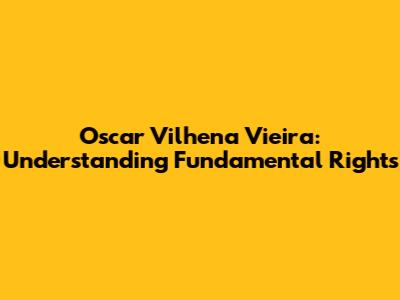 Oscar Vilhena Vieira: Understanding Fundamental Rights