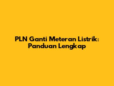 PLN Ganti Meteran Listrik: Panduan Lengkap