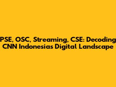 PSE, OSC, Streaming, CSE: Decoding CNN Indonesia's Digital Landscape