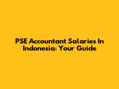 PSE Accountant Salaries In Indonesia: Your Guide