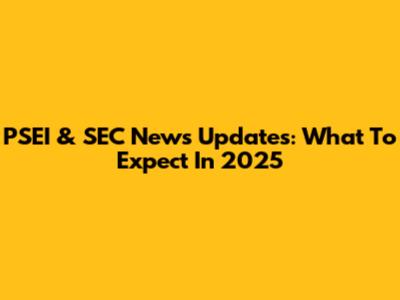 PSEI & SEC News Updates: What To Expect In 2025