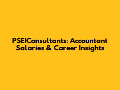 PSEIConsultants: Accountant Salaries & Career Insights