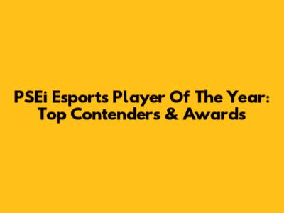 PSEi Esports Player Of The Year: Top Contenders & Awards