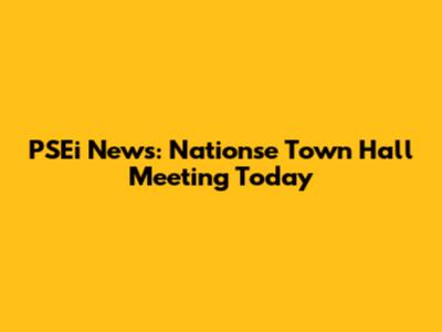 PSEi News: Nationse Town Hall Meeting Today