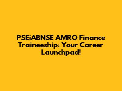 PSEiABNSE AMRO Finance Traineeship: Your Career Launchpad!