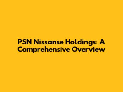 PSN Nissanse Holdings: A Comprehensive Overview