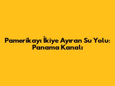 Pamerika'yı İkiye Ayıran Su Yolu: Panama Kanalı