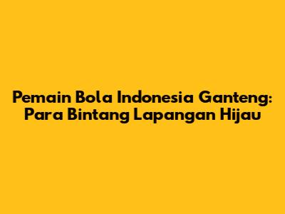 Pemain Bola Indonesia Ganteng: Para Bintang Lapangan Hijau