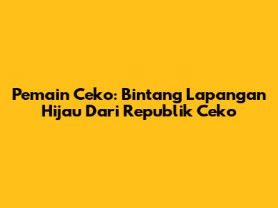 Pemain Ceko: Bintang Lapangan Hijau Dari Republik Ceko