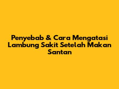 Penyebab & Cara Mengatasi Lambung Sakit Setelah Makan Santan
