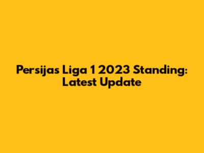 Persija's Liga 1 2023 Standing: Latest Update